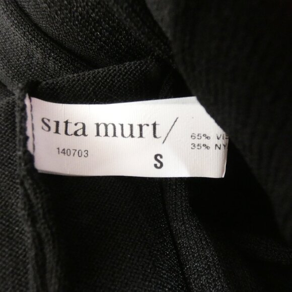 Sita Murt Spain Women's S Black Ribbed Sweater Top Sleeveless Stretch Viscose - Picture 9 of 10